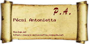 Pécsi Antonietta névjegykártya